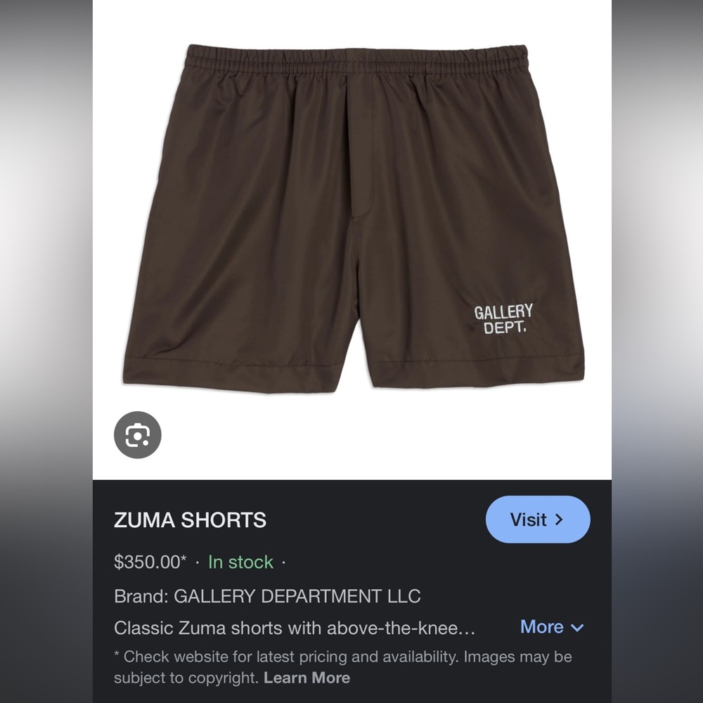 Gallery Dept. Brown Zuma Shorts